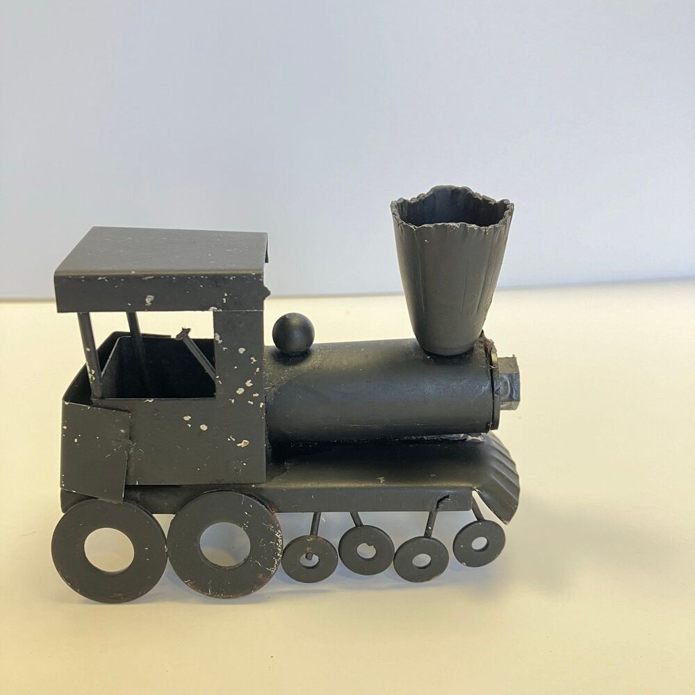 Vintage Metal Engine Train Black Decor NapcoWare Hong Kong Toy Locomotive Black